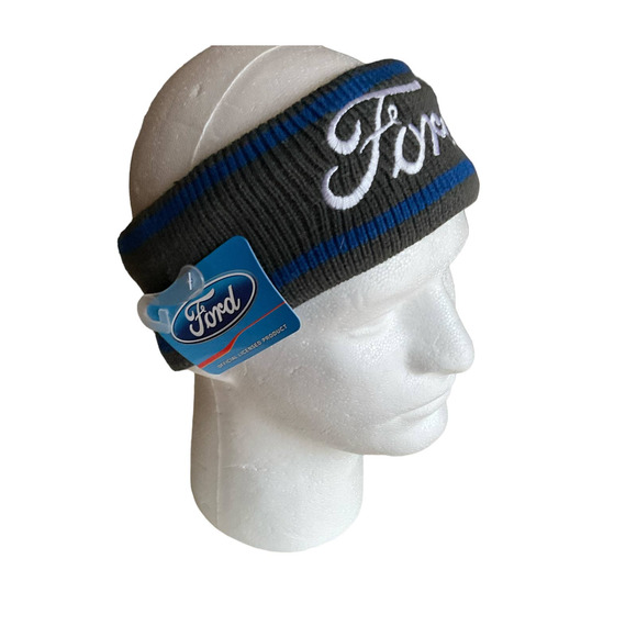 Ford Logo Knit Headband Ear Warmer Gray Blue  NWT - Picture 4 of 7